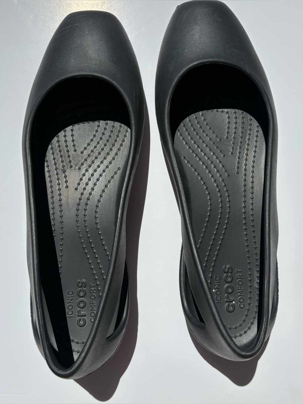 CROCS Women's Black Slip-On Ballet Flats